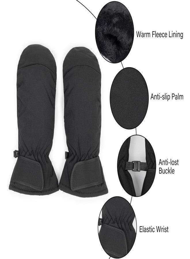 Vikodah Winter Cold Weather Mittens Warm Water-proof Sherpa Fleece Lined Ski-Gloves for Women Men S/M - Image 4